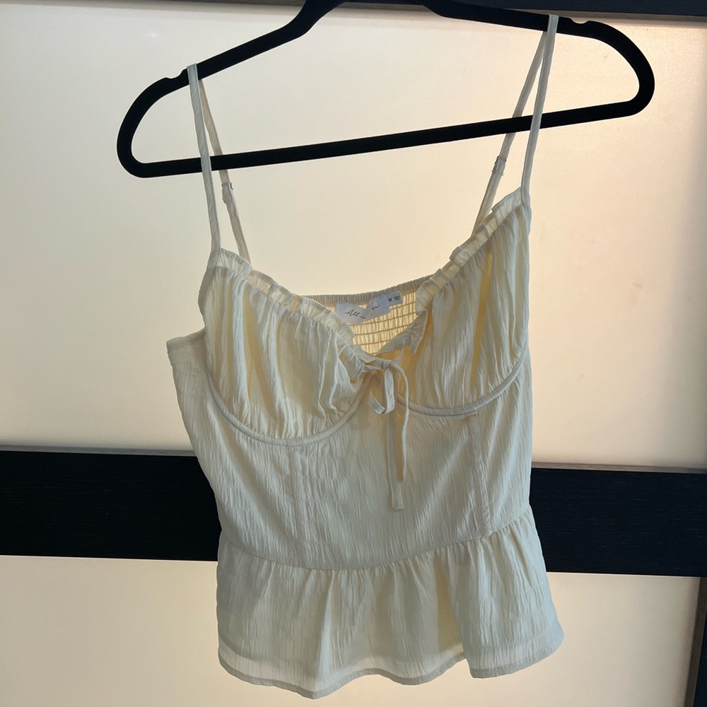 All in Favor Cream Camisole Top with Elegant Design